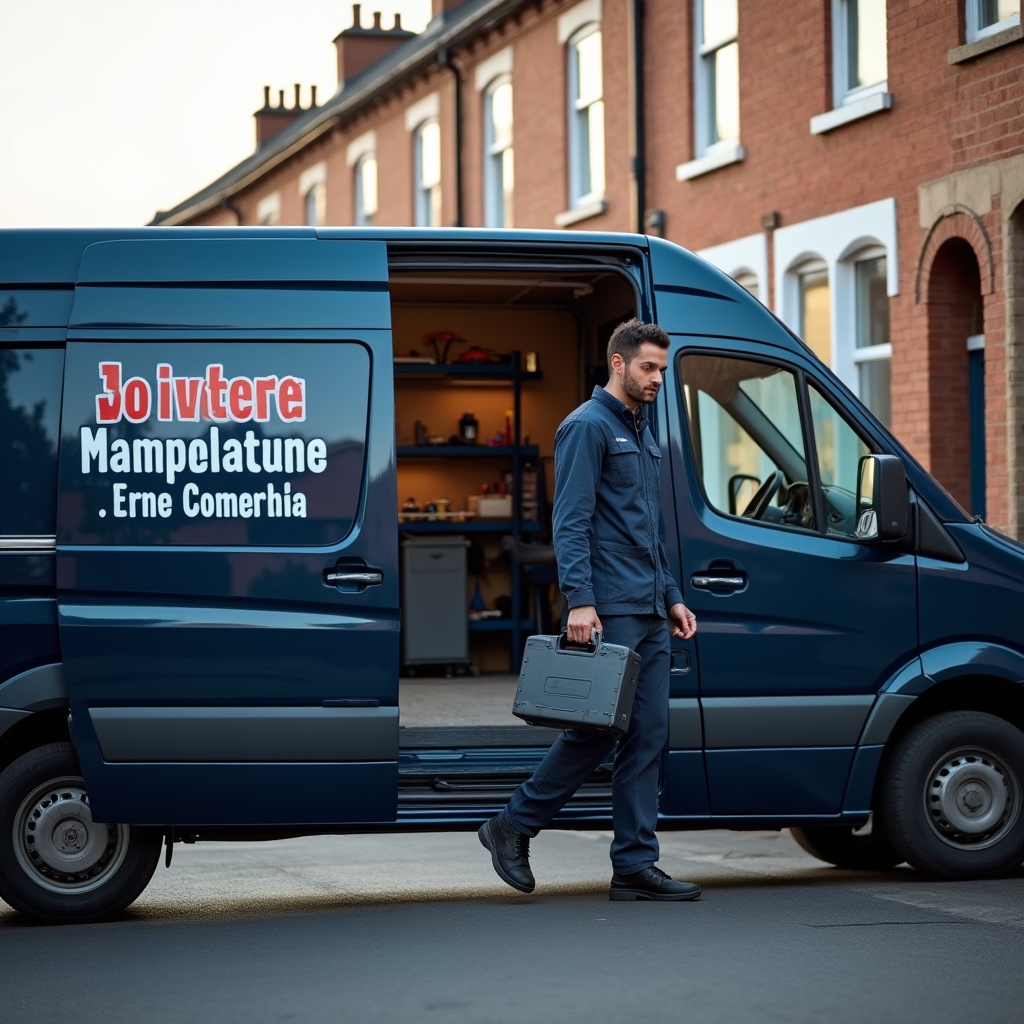 Rogeho service van parked outside a residential property ahead of a commissioning visit